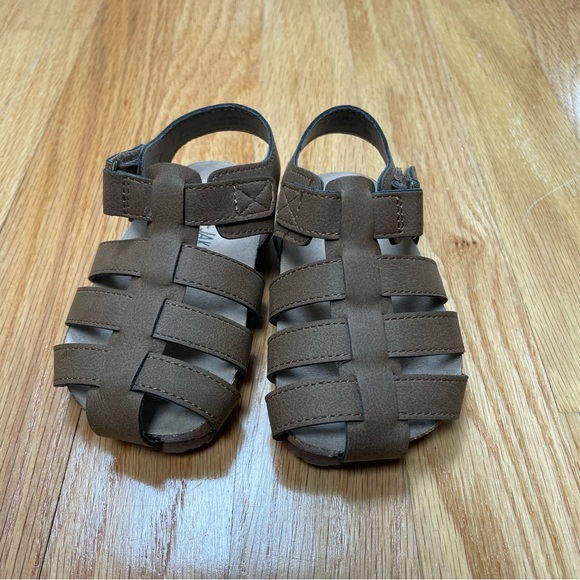 Max + Jake brown Velcro closed toe sandals NWOT size 5 toddler boy - Picture 2 of 10